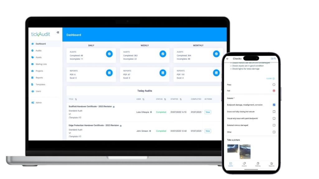 TickAudit platform in use